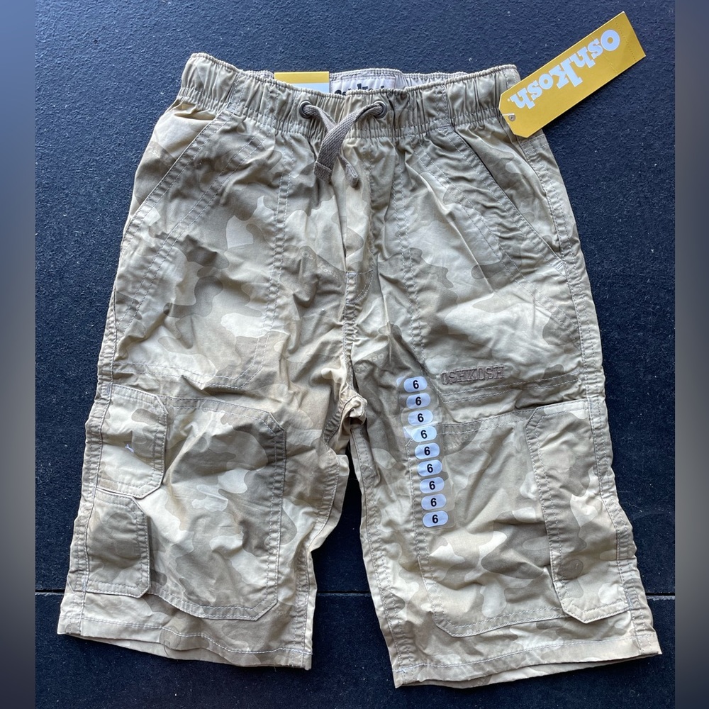New with tags boys khaki camo print shorts size 6